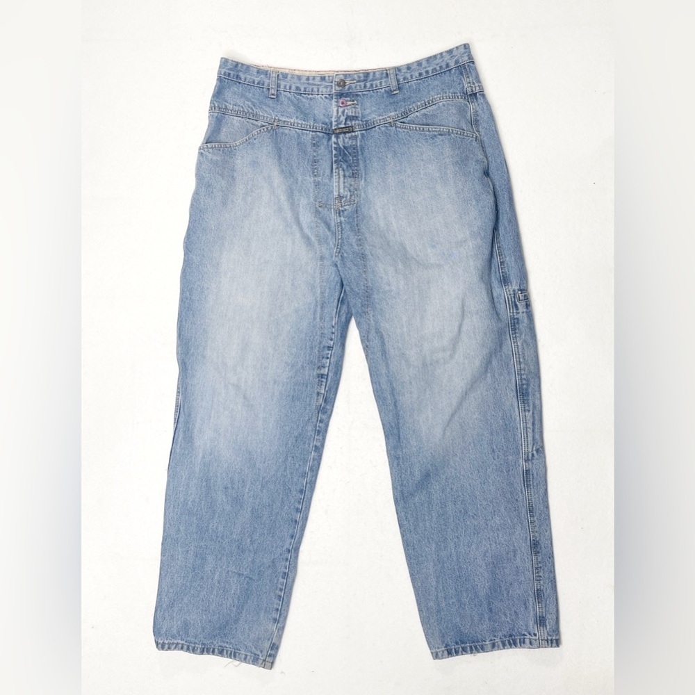 Vintage 90s Marithe Francois Girbaud Mens 40x31 Distressed Baggy Wide Leg Jeans